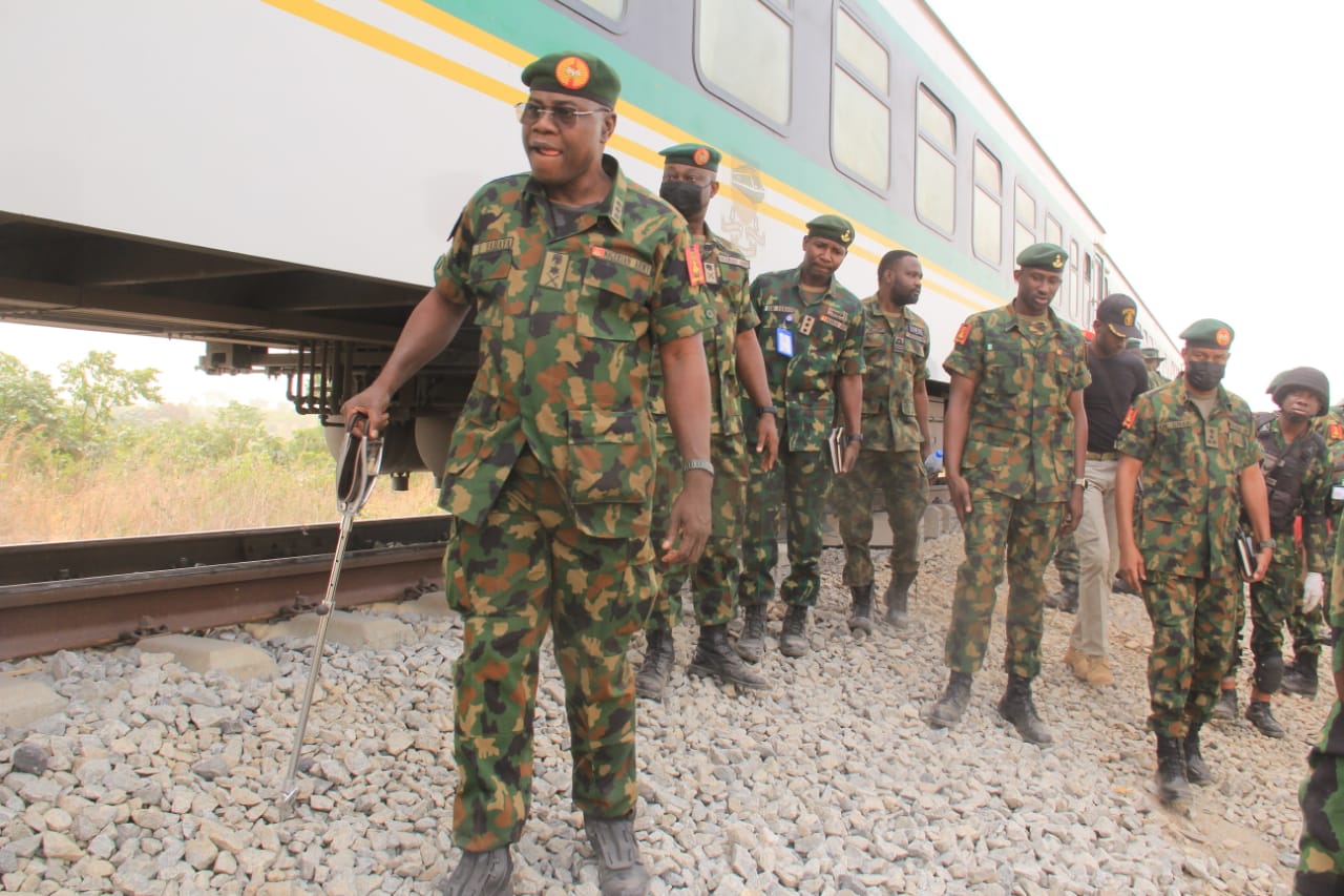 Nigeria’s Army Chief Visits Scene of Abuja – Kaduna Train Attack.