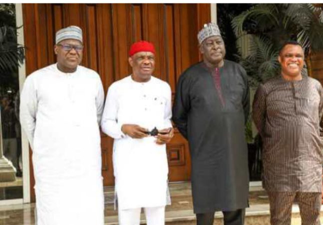 Wike Receives Top APC Chieftains in Port Harcourt.