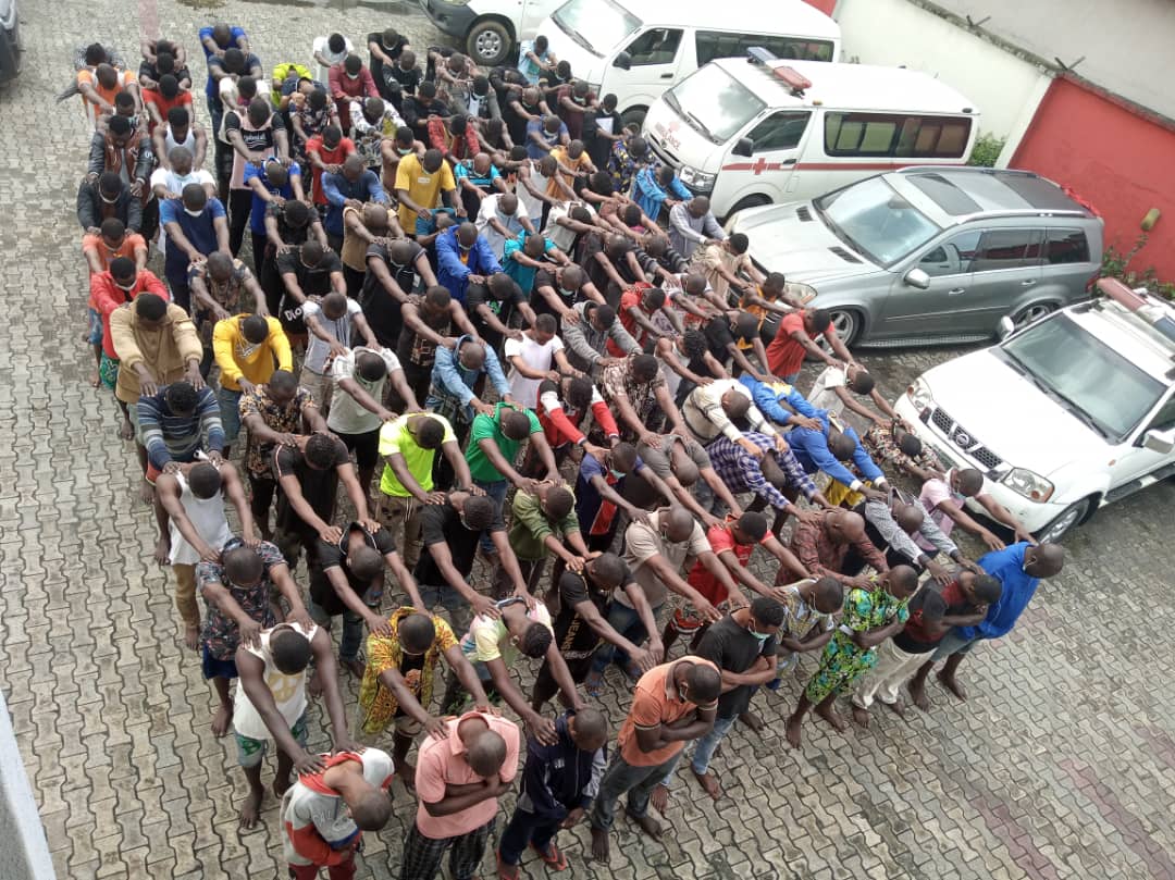 EFCC, Army Arrest 120 Suspected Oil Thieves in Port Harcourt.