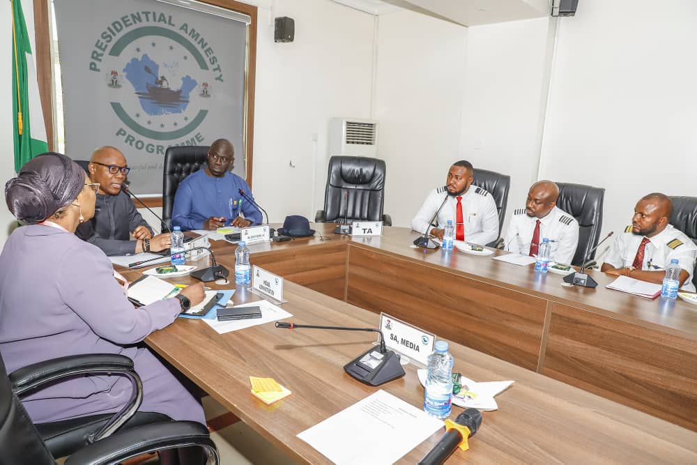 Beneficiaries of the aviation training programme pays courtesy visit to the Presidential Amnesty Programme, Abuja