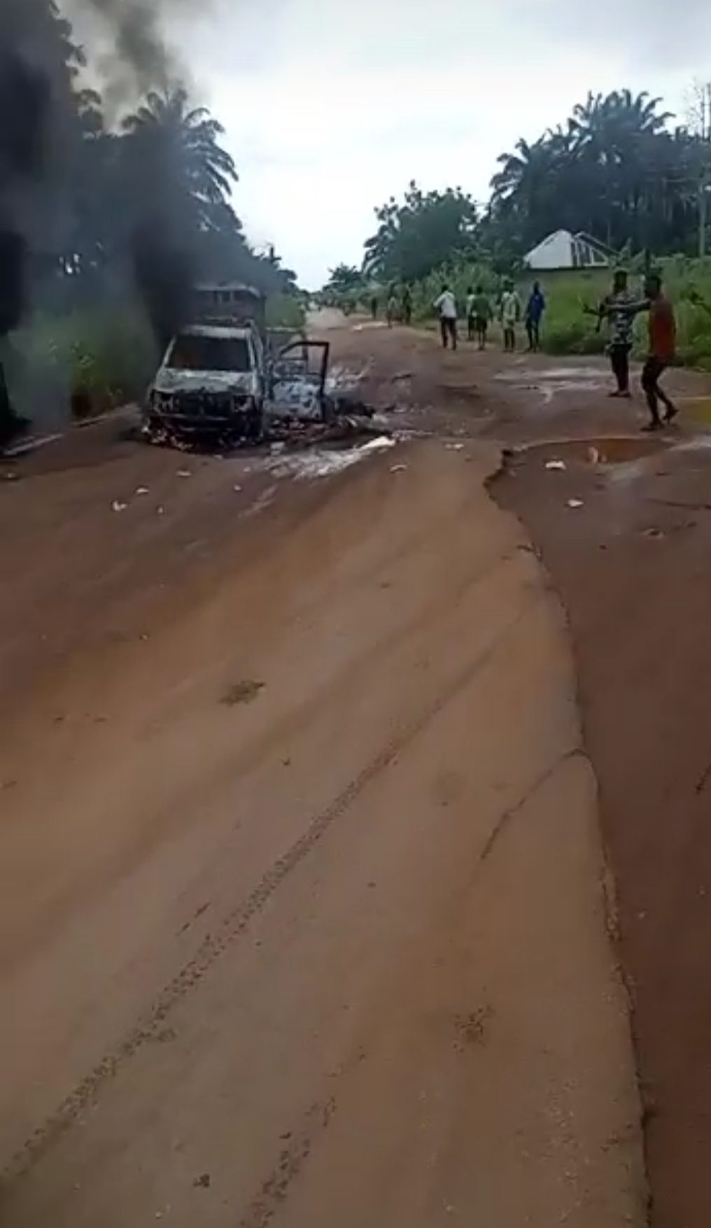 JUST IN:Suspected IPOB ESN Members, Ambush ,Burn Joint Security Team To Death.