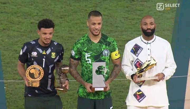 AFCON23: Nigeria’s On – Field Captain, Troost-Ekong, Wins ‘Best Player Of The Tournament’ Award.