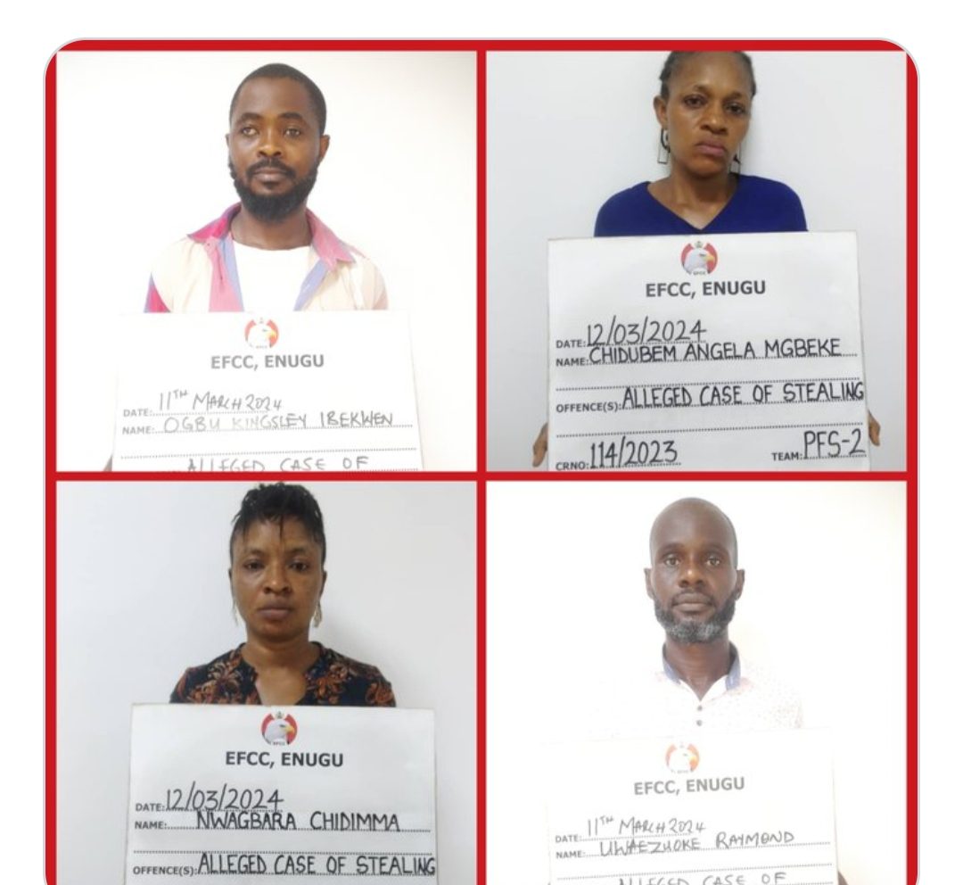 EFCC Arraigns Three former Bankers, One Other for N15.9m Fraud in Enugu