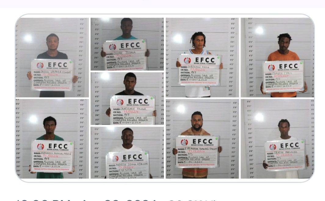Court Sends Nine Internet Fraudsters to Jail in Benin City- EFCC