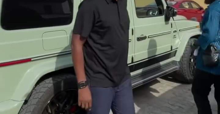 NFF Presents Super Eagles Coach, Finidi George, With Official G-Wagon Car.