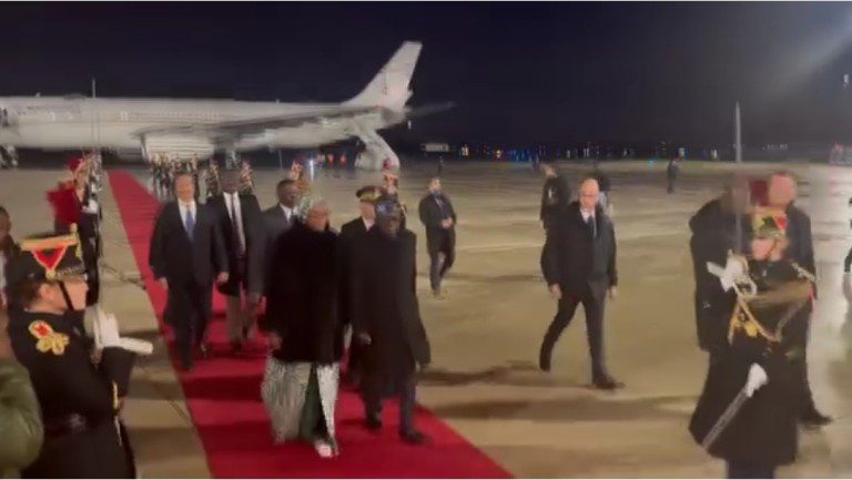 Nigeria’s President and Wife Arrive France For Three-Day State Visit.