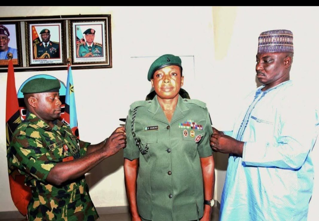NIGERIAN ARMY DECORATES FIRST FEMALE INFANTRY CORPS ARMY WARRANT OFFICER IN ABUJA.