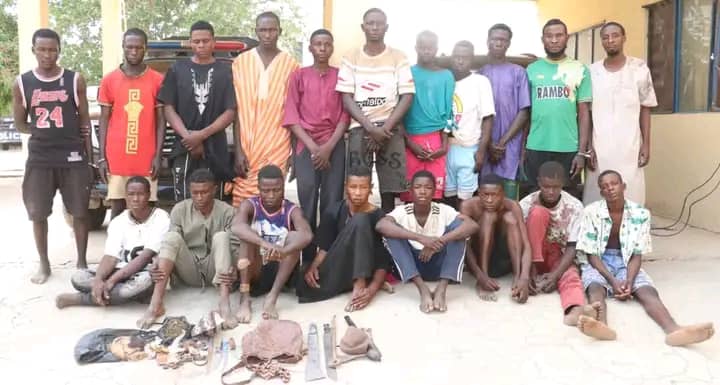POLICE IN NIGER ARREST NINETEEN MISCREANTS, SUSPECTED PHONE SNATCHERS WITH DANGEROUS WEAPONS.