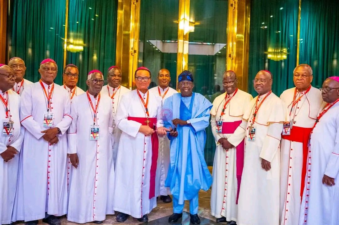Tinubu To Catholic Bishops: Fuel Subsidy Removal Prevents Nigeria From Bankruptcy.
